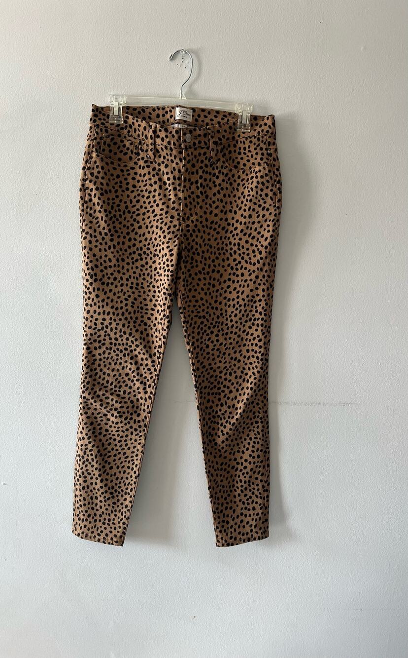 J.Crew Jeans Women's 29 Animal Print High Rise Toothpick Skinny Cheetah Festival
